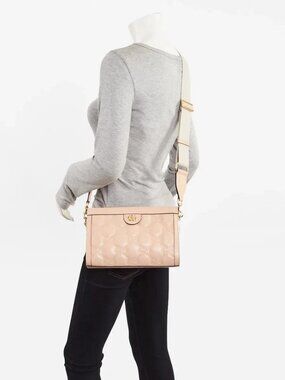 Gucci Beige Leather GG Metalasse Frame Top Shoulder Bag